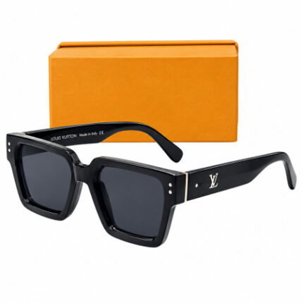 Code: 102 - LV Edition 8263 Bold Black Square Luxury Sunglasses – UV400 Protection (Unisex)
